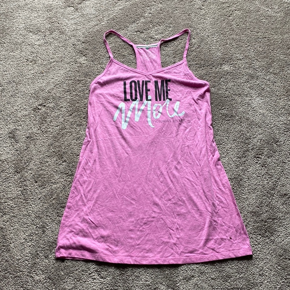 Victoria’s Secret Pink “Love Me More” Racerback Night Shirt SIZE S